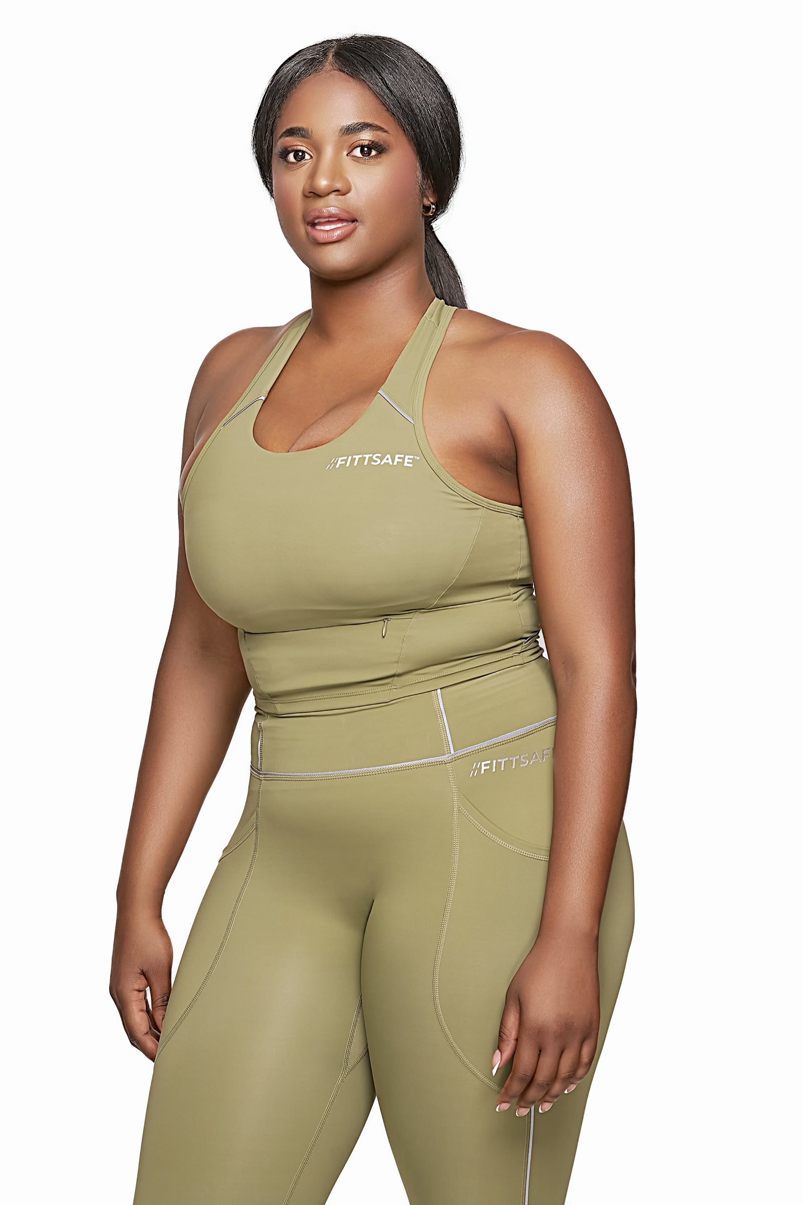 High Impact Reflective Pocket Sports Bra (Green)