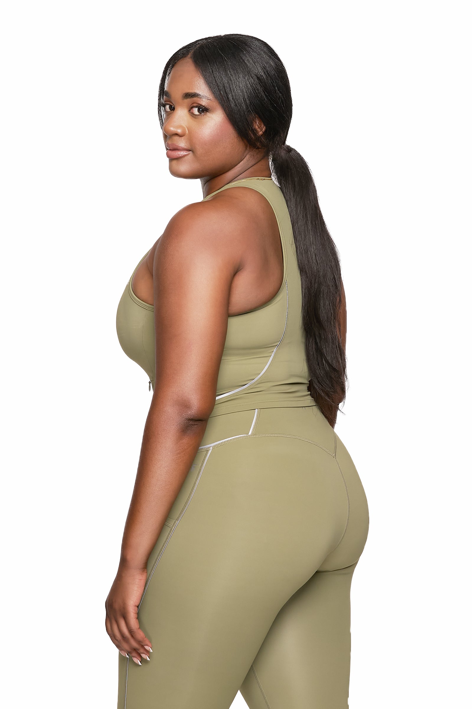 High Impact Reflective Pocket Sports Bra (Green)