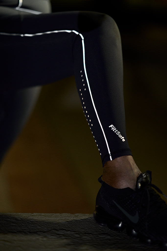 Body Sculpting Reflective Leggings (Black)