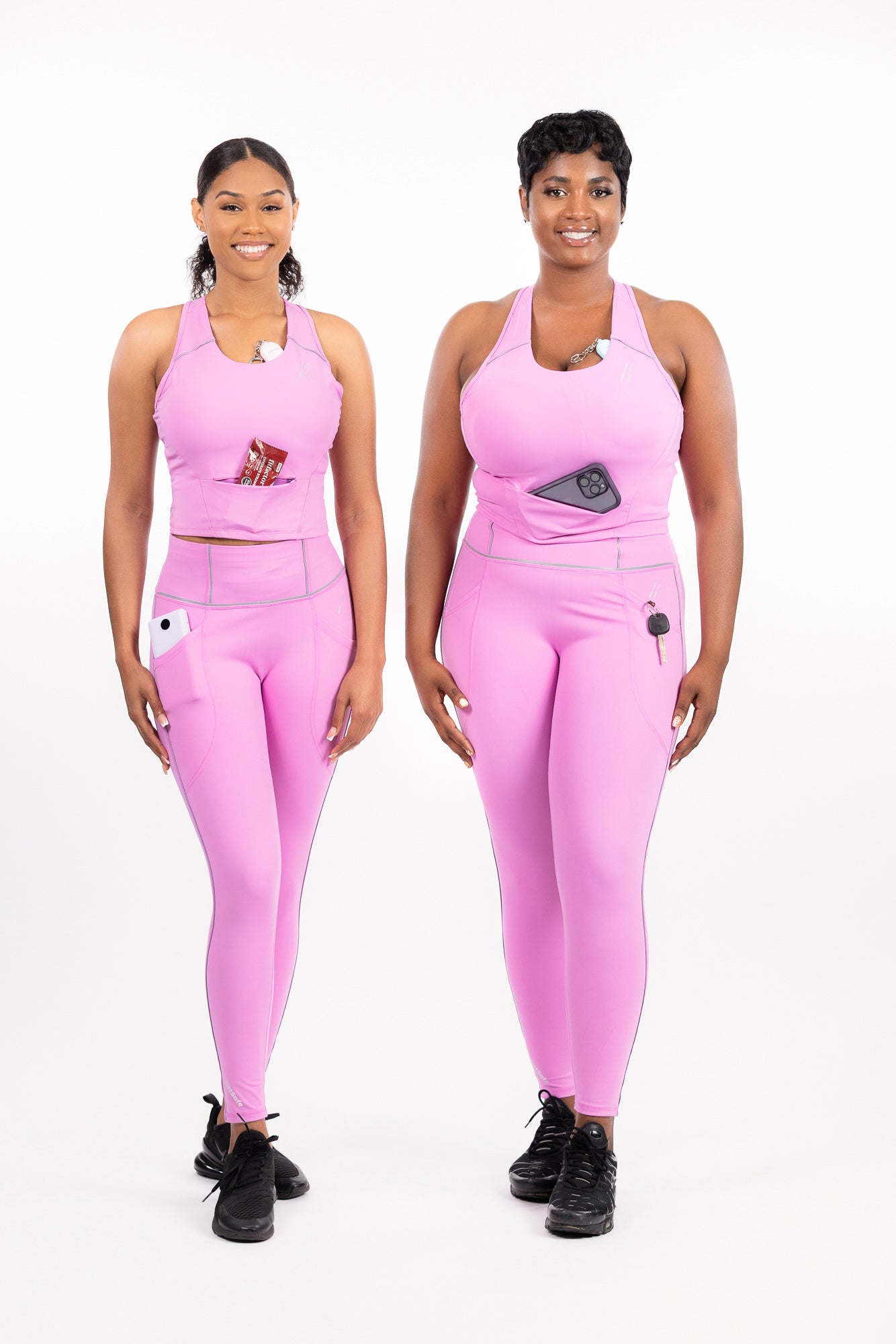 High Impact Reflective Pocket Sports Bra (Pink)