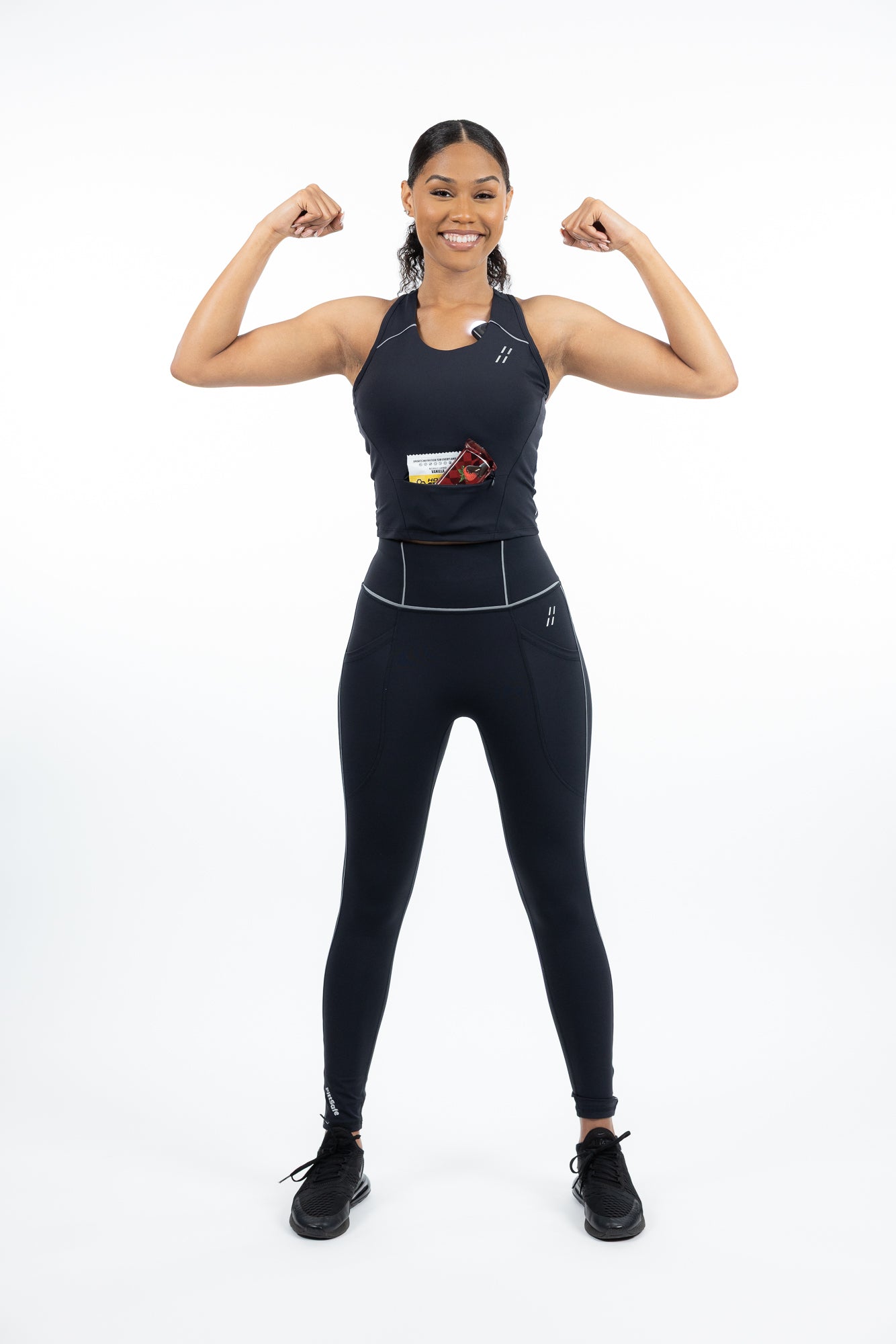 Body Sculpting Reflective Leggings (Black)