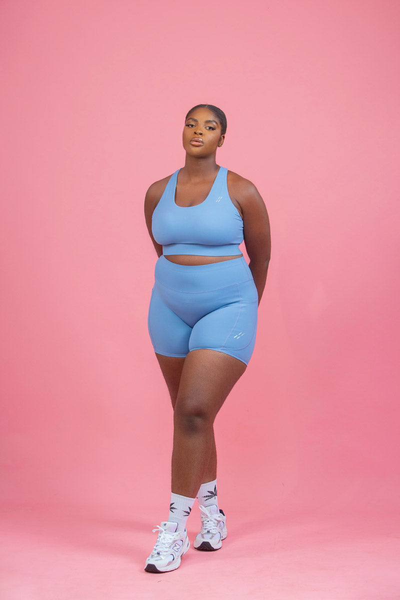 Emerge High Rise Biker Shorts (Blue)
