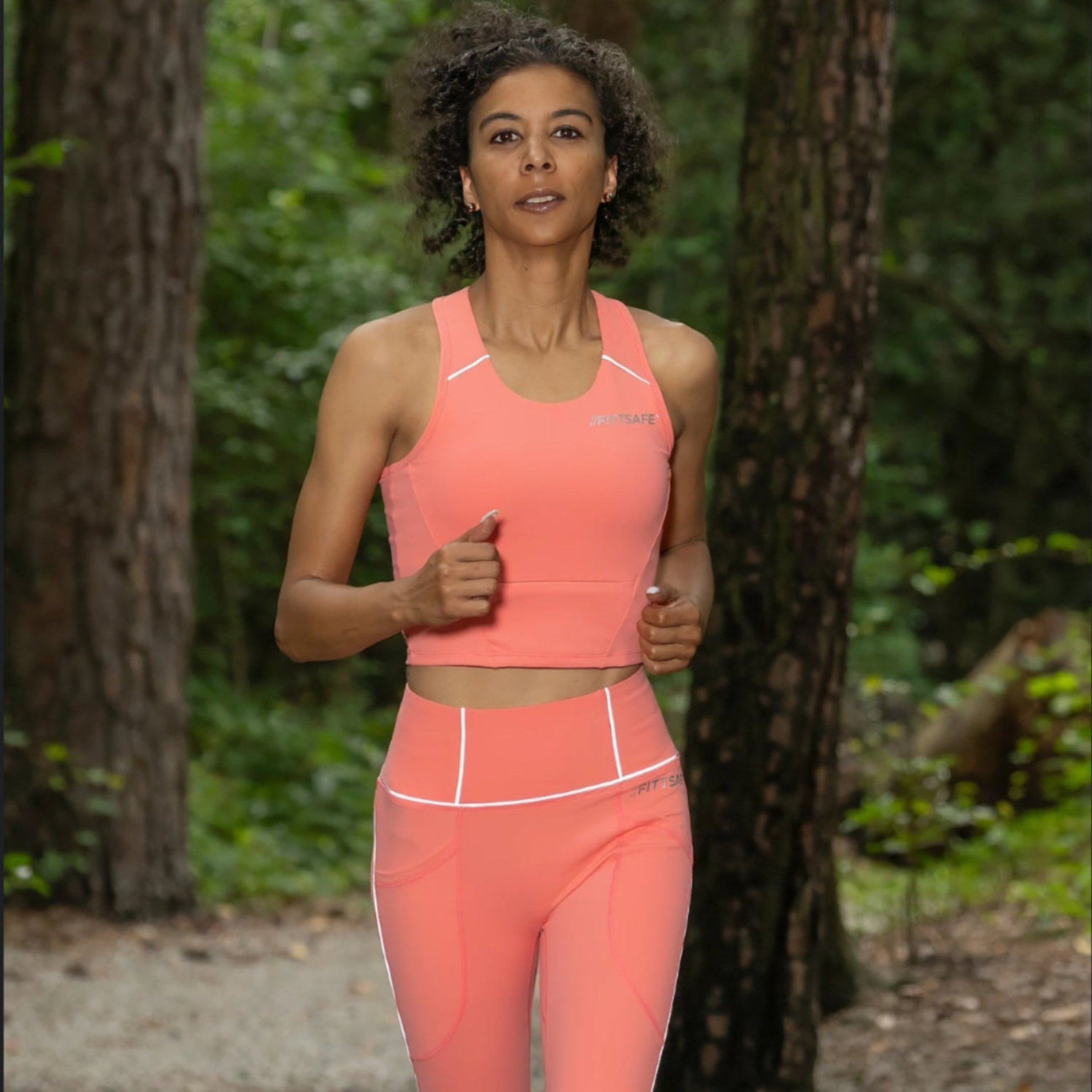 High Impact Reflective Pocket Sports Bra (Coral)
