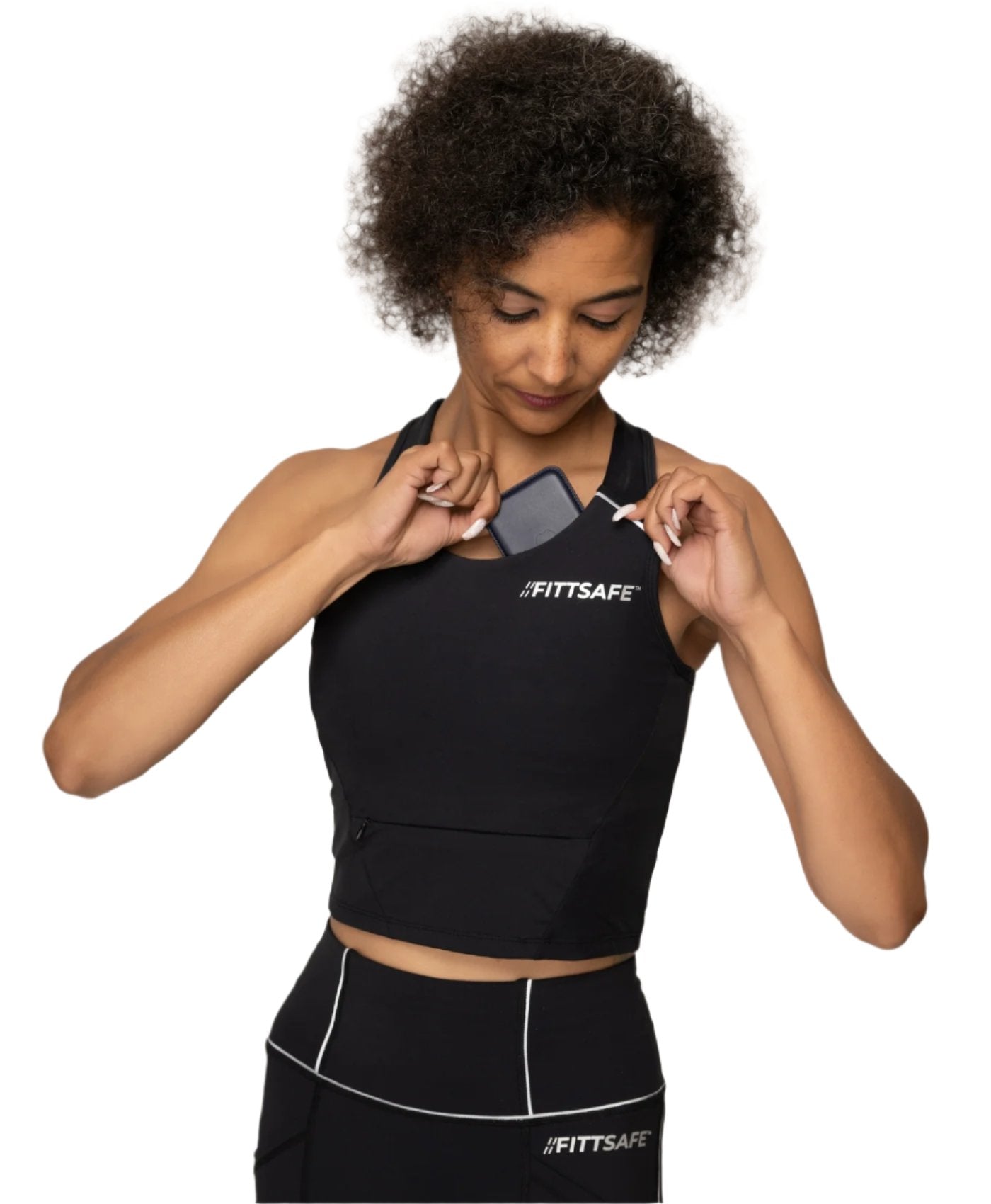 High Impact Reflective Pocket Sports Bra (Black)