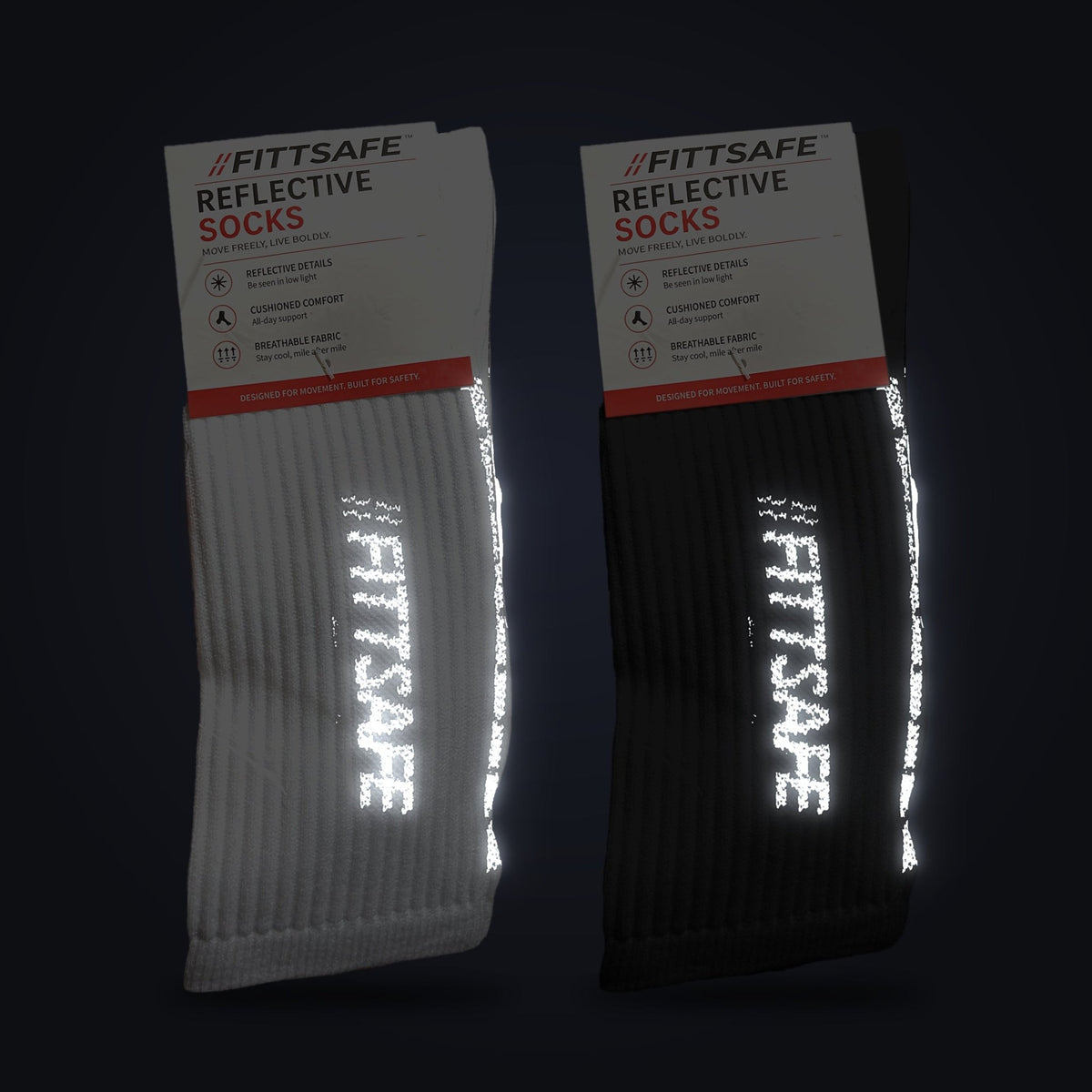 Glow In The Dark Reflective Socks - Fittsafe